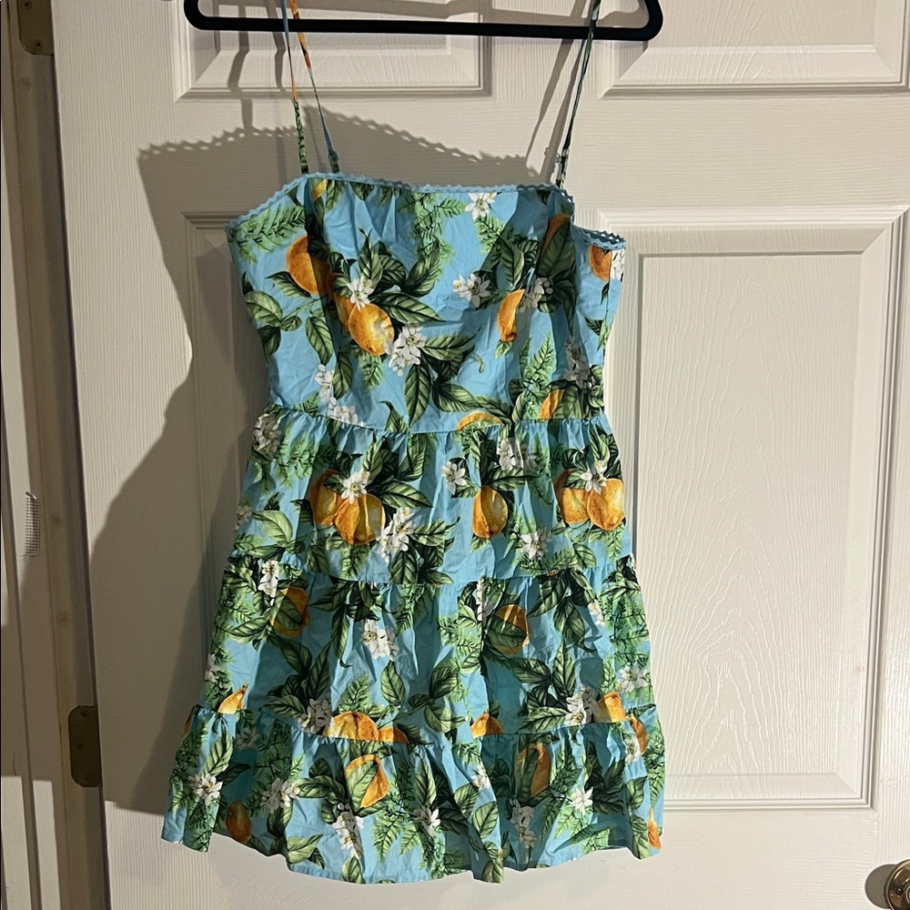 BB Dakota x Steve Madden Tropical Print - Sky Blue Lemon Dress